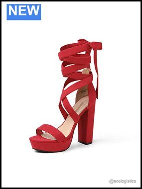 Sexy Platform High Heels Chunky Block Heel Sandals Open Toe Strappy Dressy Pumps